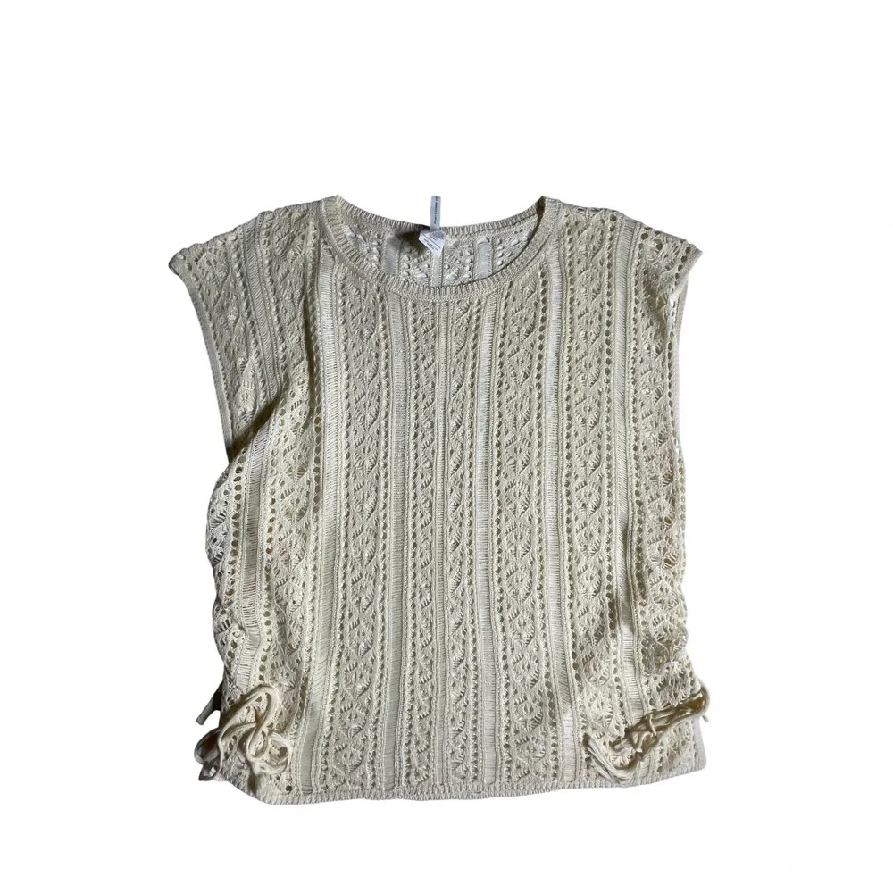 BECCA Boho Bliss Tunic Cream Swim Cover Up‎ Dress Women's Size Med-Large